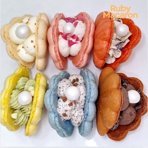 Ruby l 수제 진주 조개 마카롱 3pcs