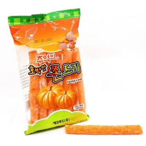 주전부리 l Pumpkin-Flavored Korean Chewy • 호박맛 쫀디기 70g X 2 pk