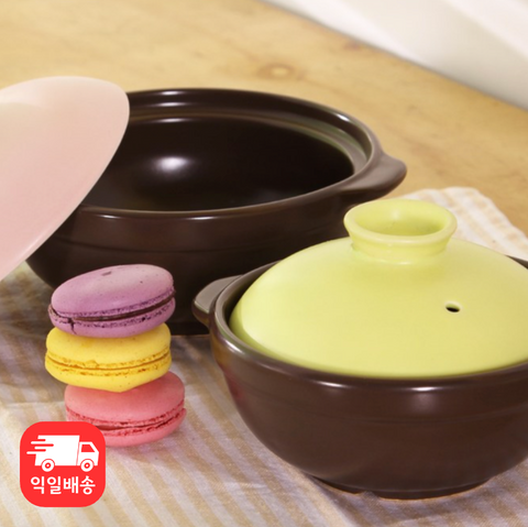 Household l Oven Safe Color ceramic Pot • 파스텔 세라믹 뚝배기 Yellow XL