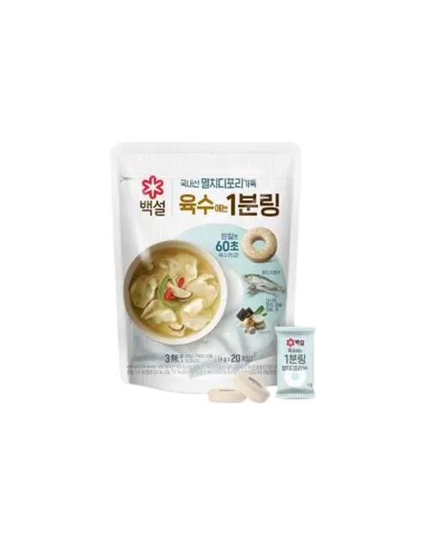 백설 l 국내산 멸치디포리 가득 육수에는 1분링 (80G) 4g x 20개입