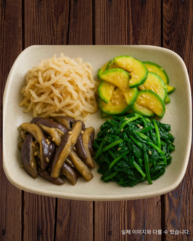 Scent of Salty l 4 kinds of vegetables (radish, pumpkin, eggplant, spinach) - A side dish set that reminds you of home cooking.