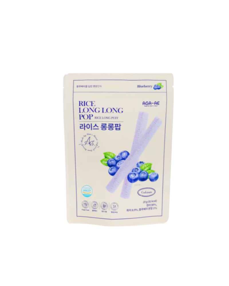 아가애 l 라이스 롱롱팝 블루베리 20G