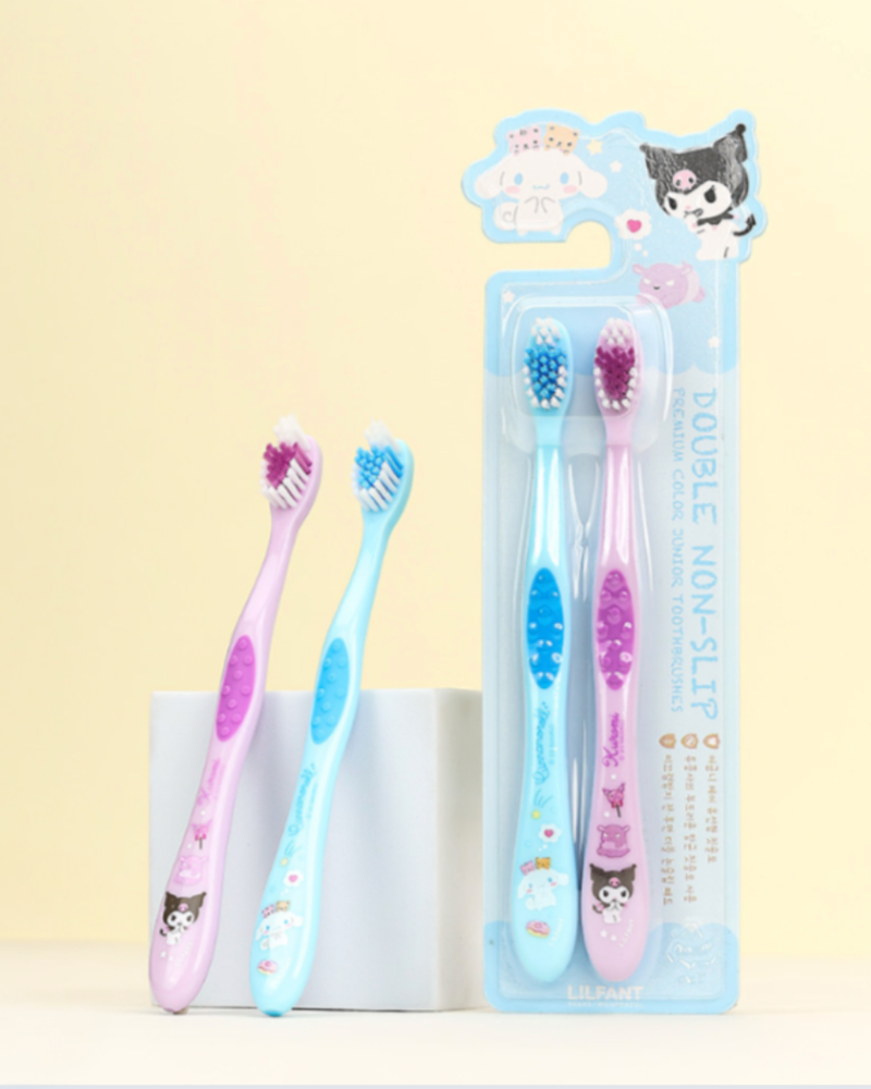 Sanrio l Double Non-Slip Color Toothbrush 2P - Cinnamoroll &amp; Kuromi
