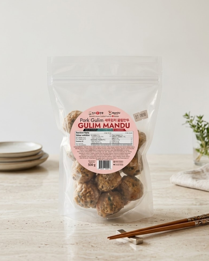 장수 굴림만두 I 새우김치 만두 500g || 두팩 구매시 떡갈비 증정 선착순 30명