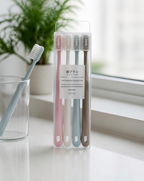 Daily Necessities l Premium Macaron 4-Pack Toothbrush 