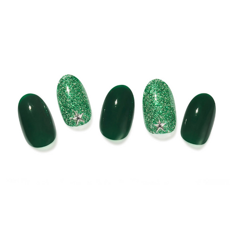 Glambux l Self Gel Nail • 셀프 젤 네일 스티커 솔리드 10 Deep Green - 딥 그린