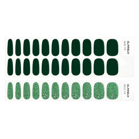 Glambux l Self Gel Nail • 셀프 젤 네일 스티커 솔리드 10 Deep Green - 딥 그린