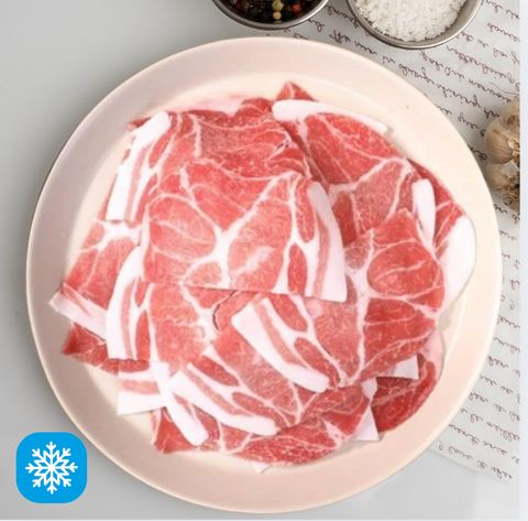 Baro Meat l Premium Sliced Pork Collar • 프리미엄 돼지목살 (제육용) 1LB