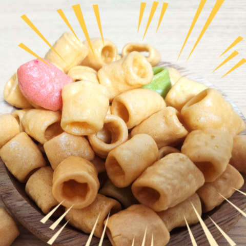 주전부리 l 칼라 대롱과자 130g - 바삭! 달콤! 추억을 부르는 칼라 마카로니 과자