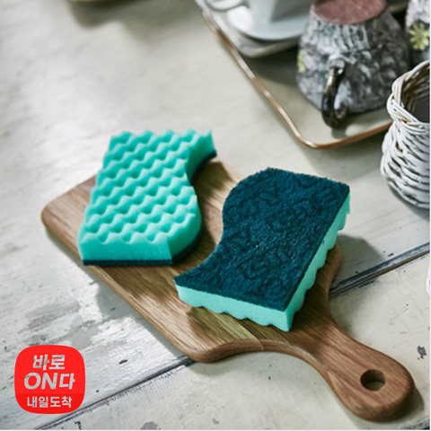 Daily necessities l Seongbo double-sided multipurpose dishwashing sponge 2P