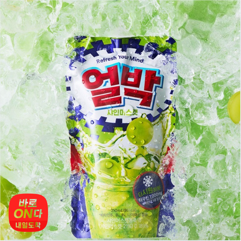 얼박 l  시원한 박카스 얼박 샤인머스켓 210ml x 2팩 - 타우린 1,000mg, 비타민B군 함유, 얼려 마시는 피로회복 음료