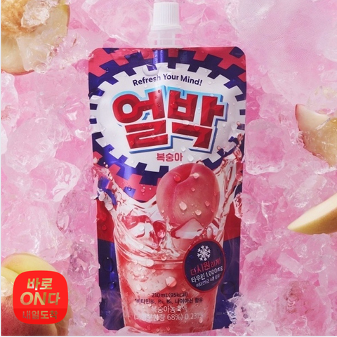 얼박 l  시원한 박카스 얼박 복숭아 210ml x 2팩 - 타우린 1,000mg, 비타민B군 함유, 얼려 마시는 피로회복 음료