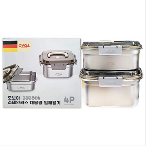 공구 l OVOA  오보아 오보아 스텐밀폐용기 4P세트 (3L+4L)