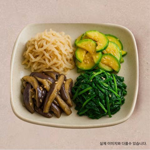 명절엔 l 소금향기 나물4종 (무, 호박, 가지, 시금치) - 집밥이 생각나는 나물 반찬 세트