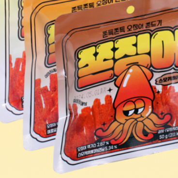 주전부리 l 쫀슐랭 쫀징어 50g -  쫀드기 튀김 매콤한맛
