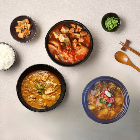 Moon's Kitchen l 3 kinds of soup - beef udon paste stew, pork kimchi stew, and cheonggukjang stew