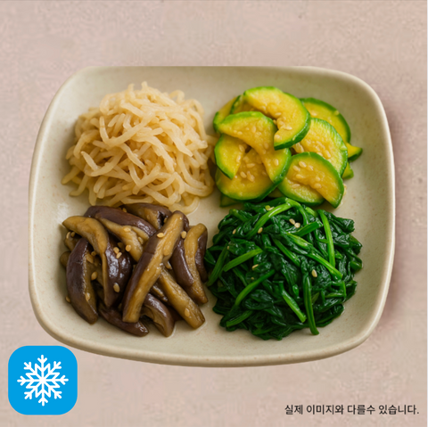 소금향기 l 냉동 나물4종 (무, 호박, 가지, 시금치)