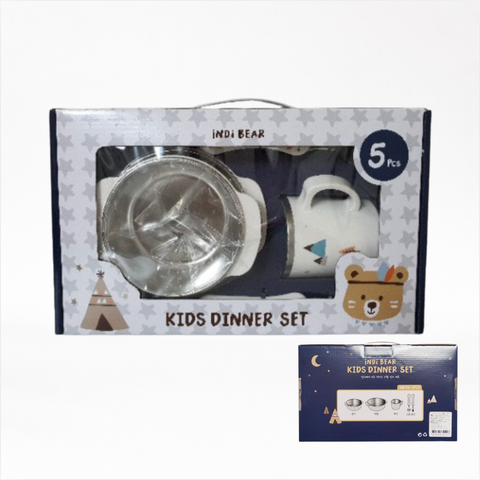 Indie Bear l Kids Stainless 5-piece Dinner Gift Set
