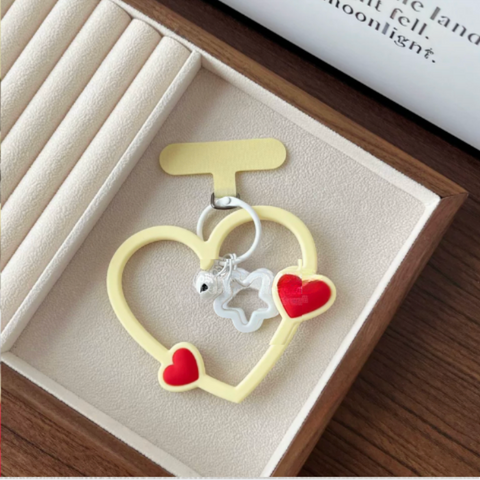 Cell Phone Accessories l Handmade Silicone Heart Strap - Ivory or Black
