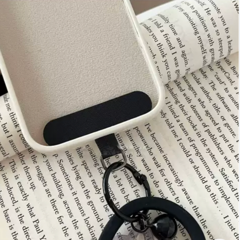 Cell Phone Accessories l Handmade Silicone Heart Strap - Ivory or Black