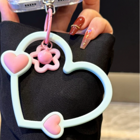 Cell Phone Accessories l Handmade Silicone Heart Strap - Ivory or Black
