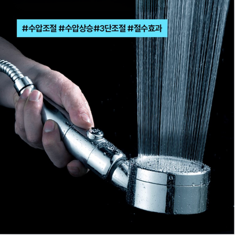 Comet l Home 3-stage water pressure control water-saving shower head silver