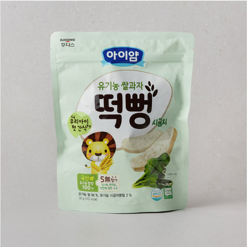 ILDONG Foodis l I AM Organic Rice Snack Tteokppong 30g - Spinach