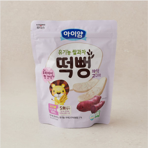 ILDONG FOODIS l I AM Organic Rice Puff Stick 30g - Purple Sweet Potato