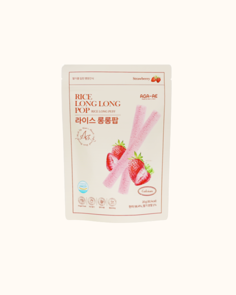 아가애 l 유기농 라이스 롱롱팝 딸기 20g