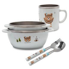 Indie Bear l Kids Stainless 5-piece Dinner Gift Set