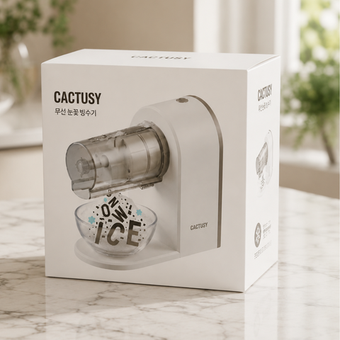 CACTUSY | 무선눈꽃 빙수기 - 한국코스트코 대란템, 완충시 30그릇 연속사용 USB Ctype충전