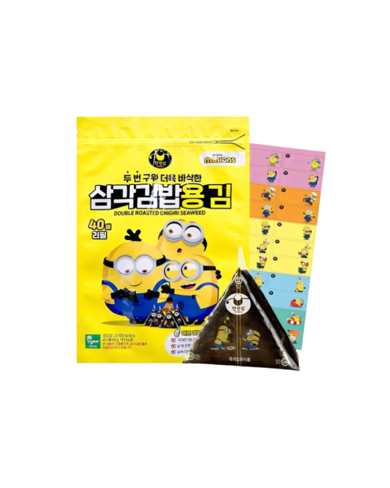 만전김 l 미니언즈 두 번 구운 삼각김밥용 김 리필용 40매입 (48g)