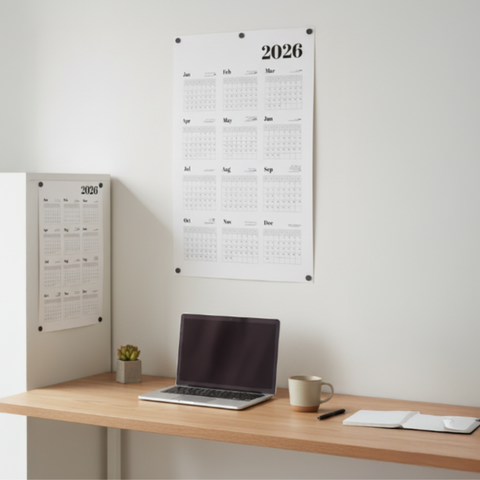 BRIO Gift Studio l 2026년 1Page 12개월달력 포스터-한국 캐나다 공휴일표기