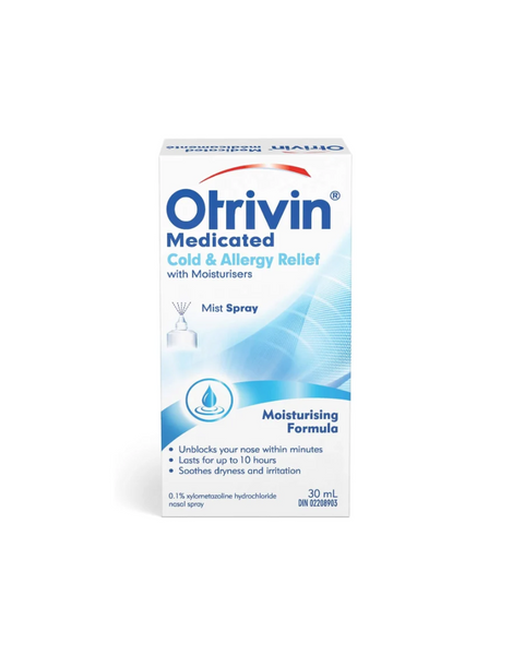 Otrivin I Medicated Cold & Allergy Relief W/Moisturizers Spray || 비강 스프레이 30ml  May 2027