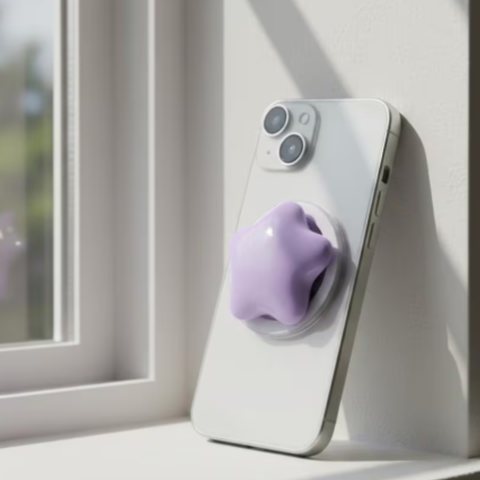 BRIO Gift Studio l Handmade Pluffy Star Phone Grip Griptok