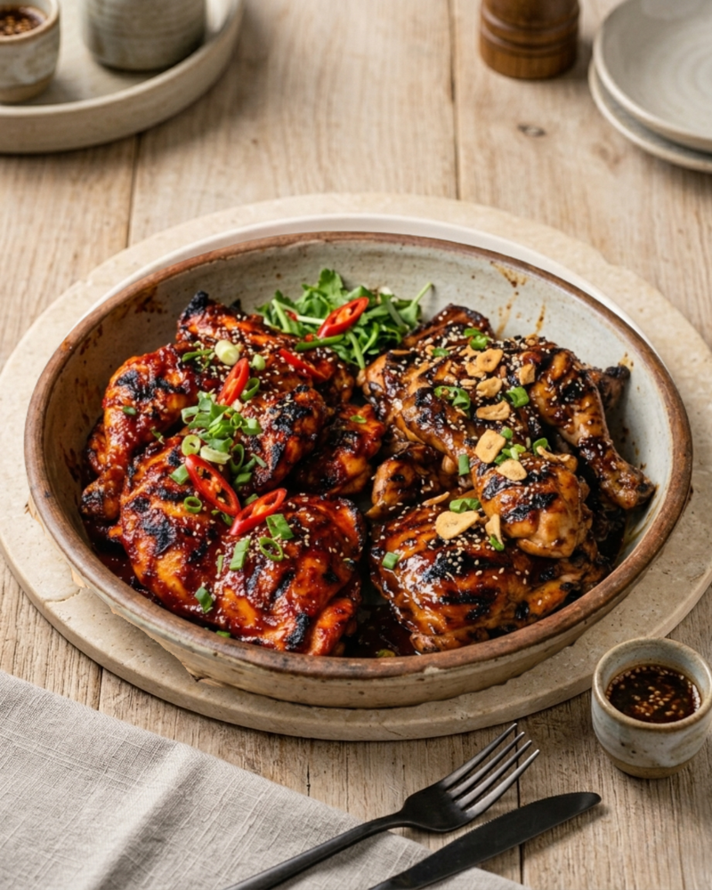Byulmidam l Charcoal-Grilled Chicken BBQ Set (Spicy+Soy) 800g