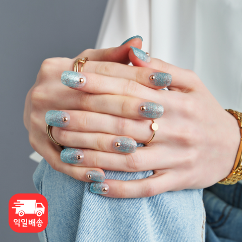 Glambux l Self Gel Nail • 셀프 젤 네일 스티커 글리터 005 Aquamarine - 아쿠아마린