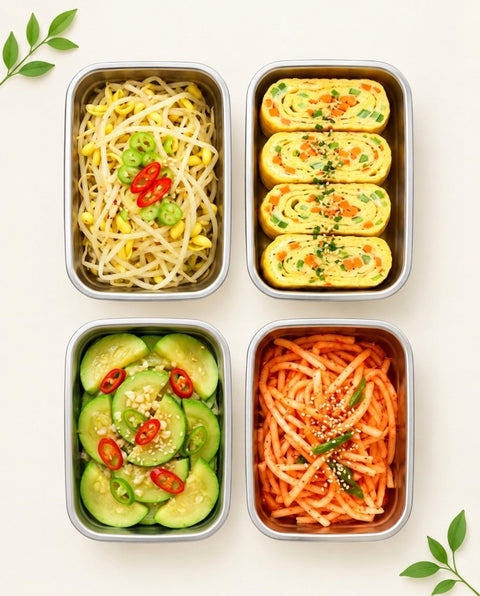 Yeonhui-dong I 4 Popular Side Dishes || Seasoned Soybean Sprouts, Rolled Omelet, Seasoned Zucchini, Spicy Radish Salad