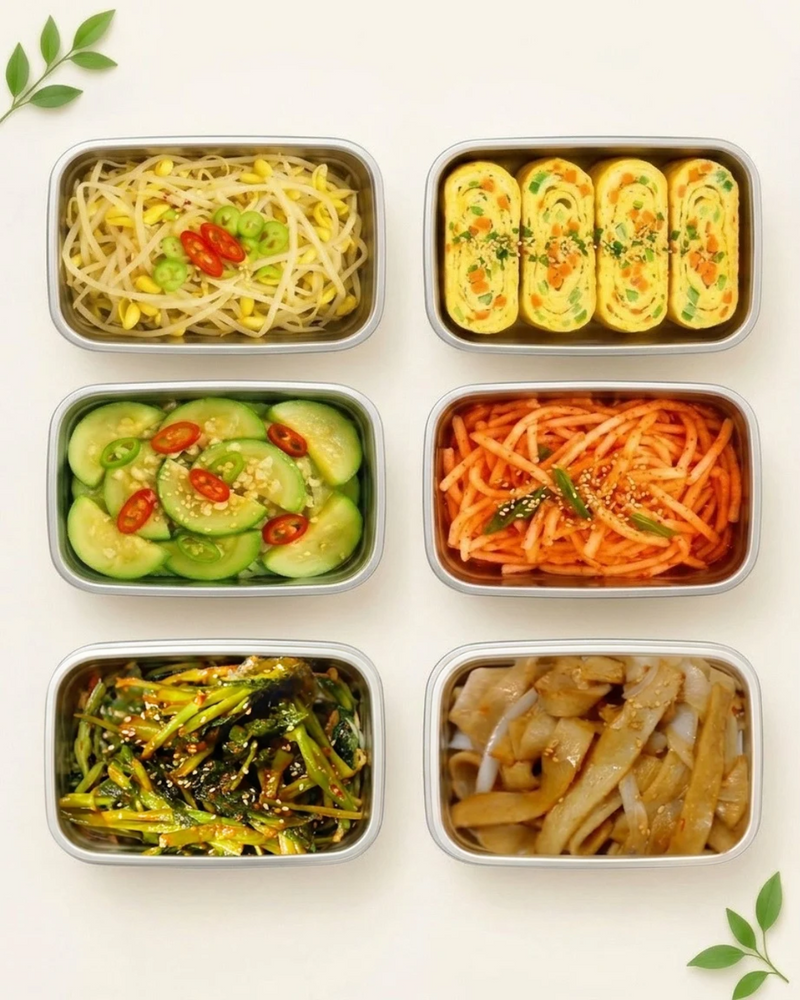 연희동 I Fresh 반찬 6종 || 콩나물무침, 계란말이, 호박나물, 무생채, 유초이무침, 어묵볶음