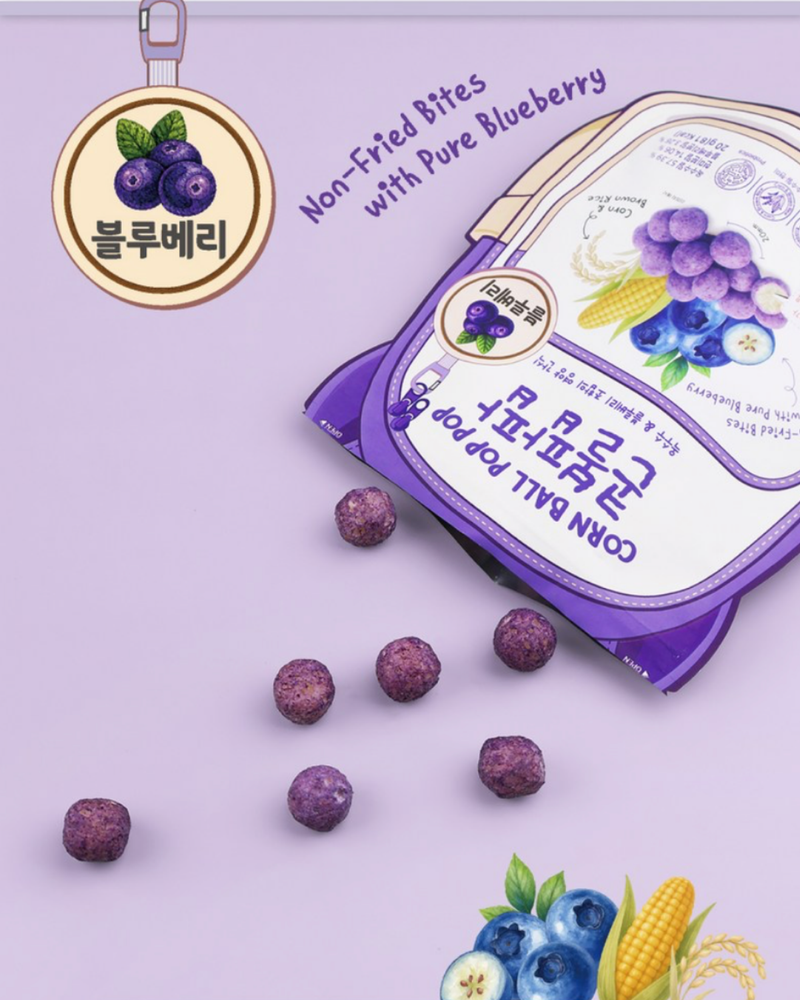 아가애 l 콘볼팝팝 어린이 옥수수 과자 블루베리 20G