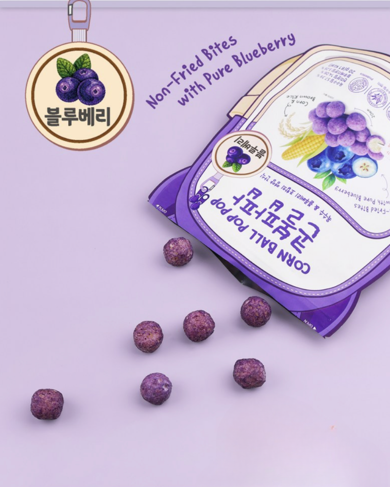 아가애 l 콘볼팝팝 어린이 옥수수 과자 블루베리 20G