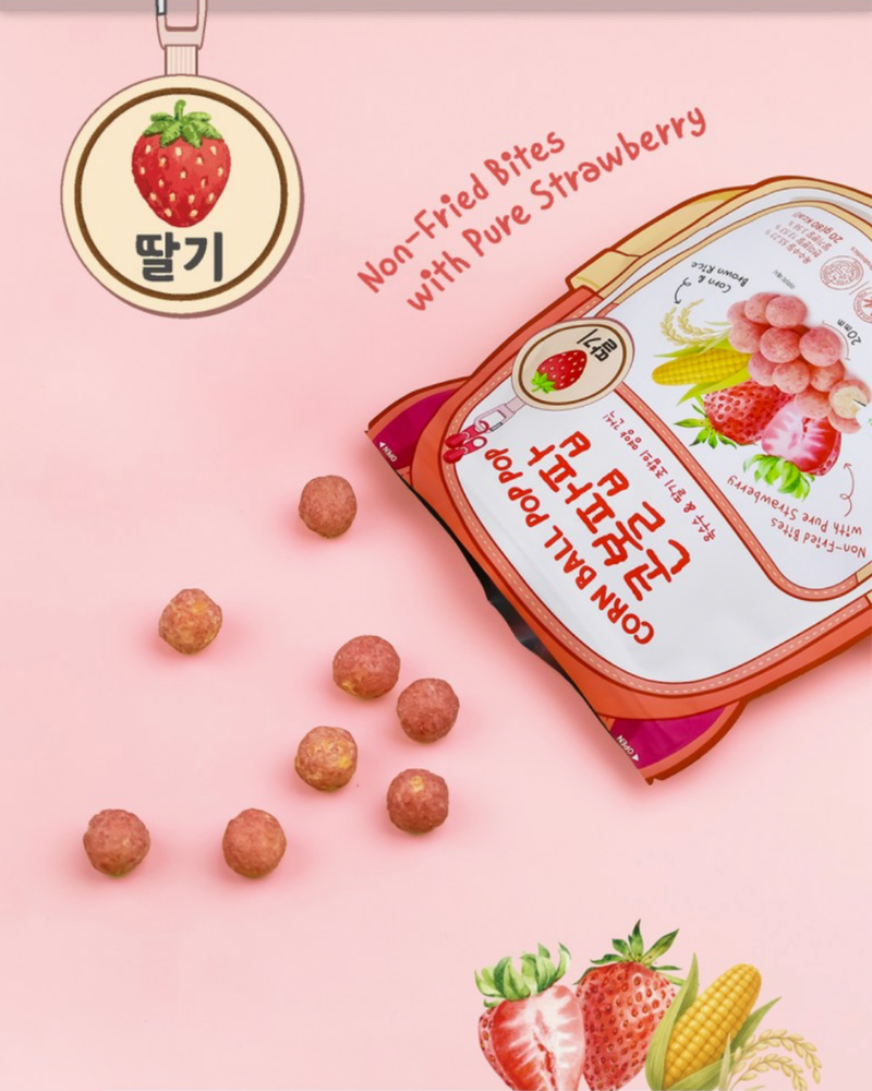 아가애 l 콘볼팝팝 어린이 옥수수 과자 딸기 20G