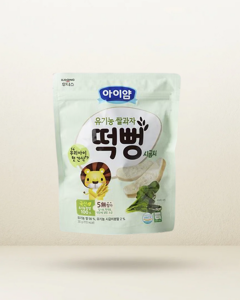 일동 후디스 l 아이얌 유기농쌀과자 떡뻥 30g - 시금치 || 12.04.2027