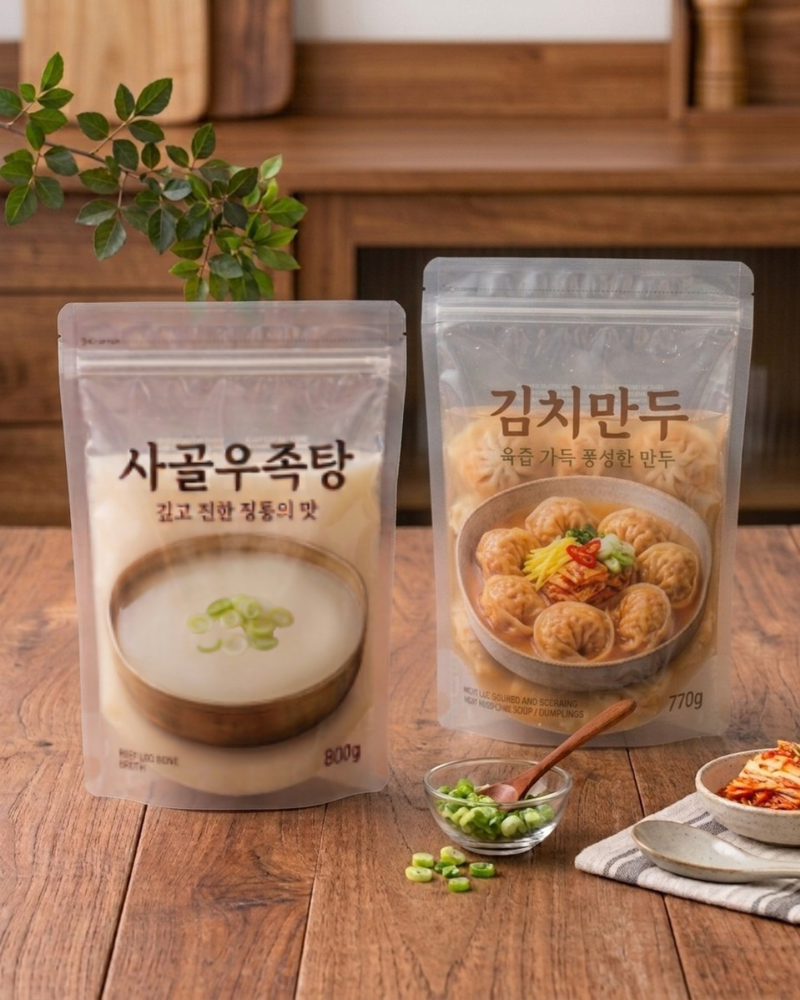 JFOOD l 김치 만두국 세트 || 사골우족탕 800g + 김치만두 770g