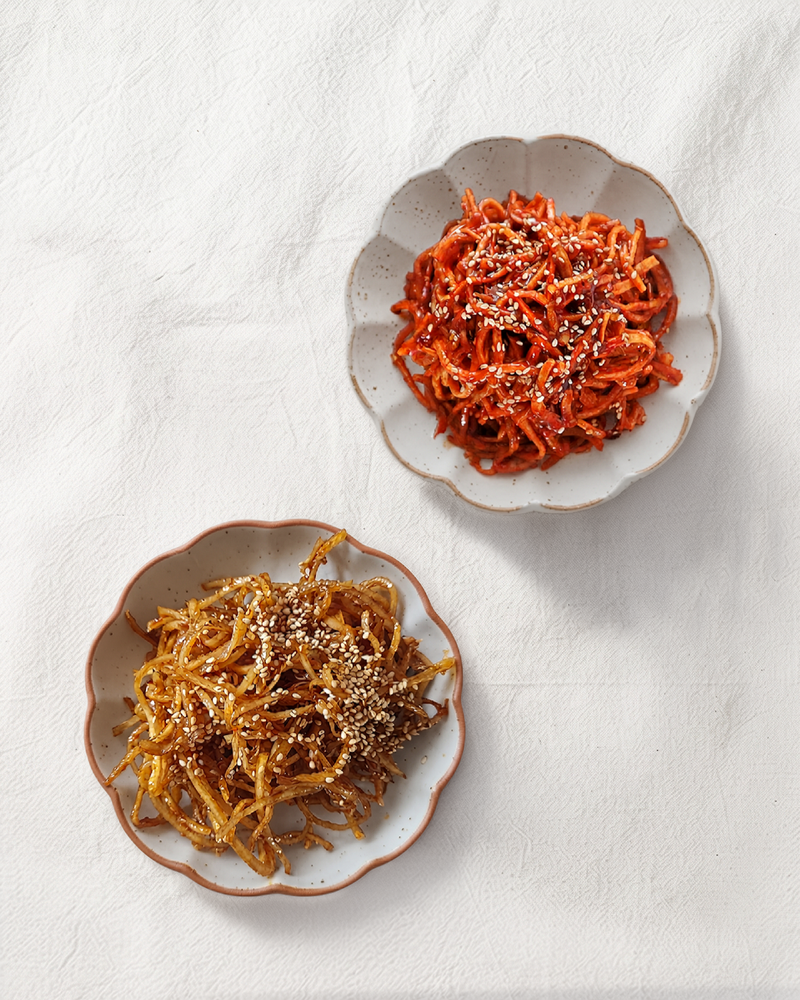 Modni l 2 Kinds of Stir-fried Dried Shredded Squid – Soy Sauce Dried Shredded Squid + Gochujang Dried Shredded Squid