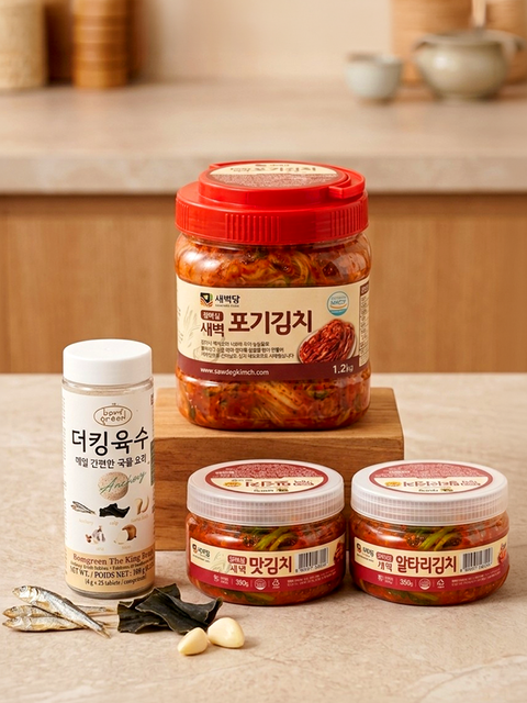 🇰🇷 맘스김치 l 특가 3종 구성 || 포기김치 1.2kg + 맛김치 350g + 알타리 350g || 김치 구매시 봄그린  육수 할인